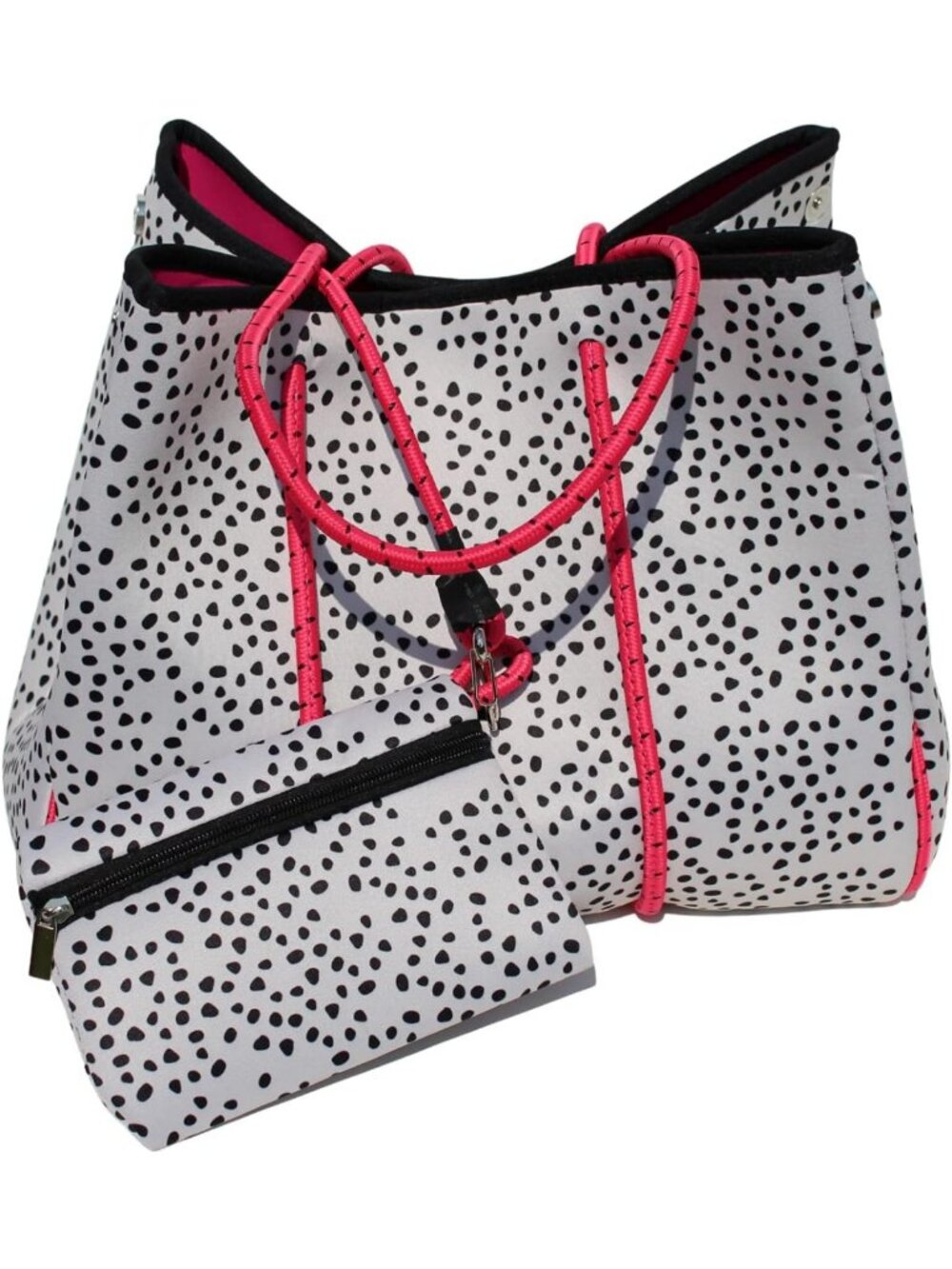 Stylish Leopard Neoprene Tote Bag | Versatile Beach & Gym Bag | Zipper Pouch
